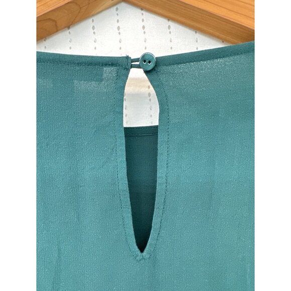 Eileen Fisher Sheath Dress Sz S Emerald Grn Tunic Silk Split-Sleeve QuietLuxury - Picture 7 of 12